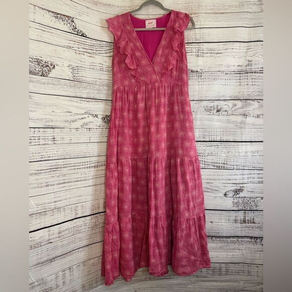 Banjanan Dress‎ Womens Sz Large Banjanan Beautiful Super Soft Maxi Cotton Tiered - Picture 3 of 14